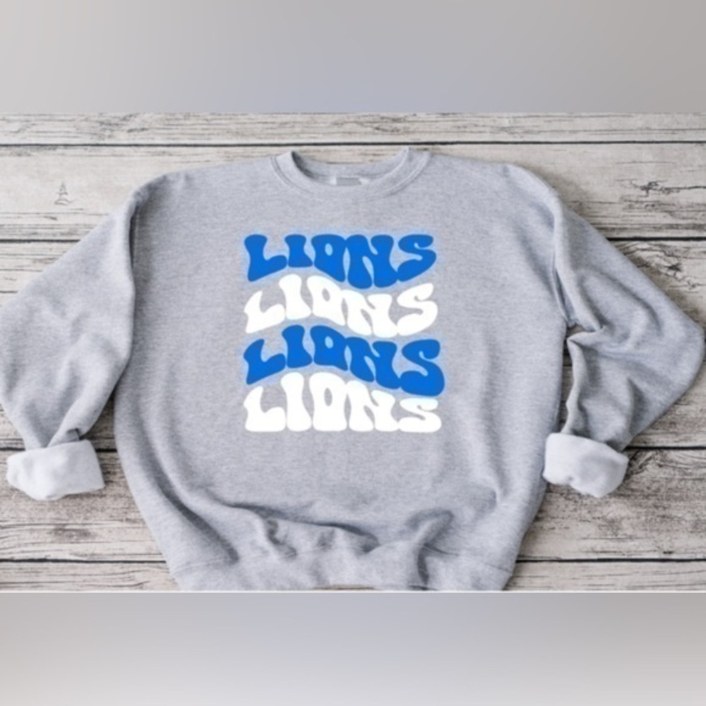 Lions Wavy Crewneck - Gray